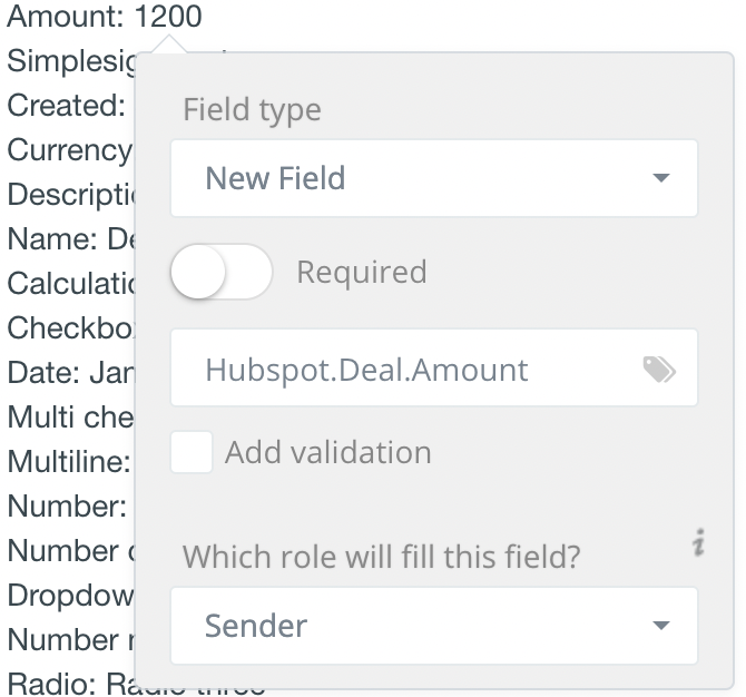 HubSpot tags in SimpleSign